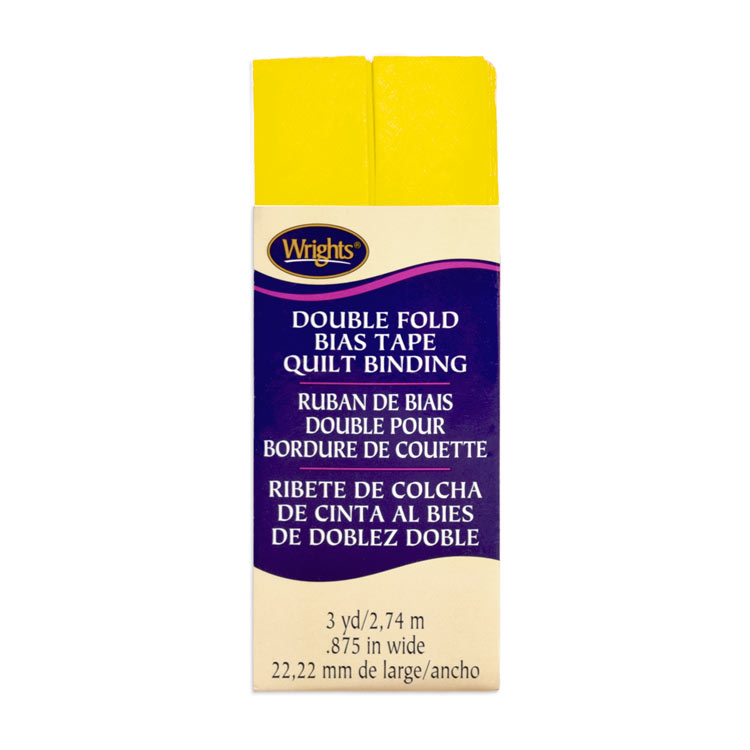 Wrights 7/8" Canary Double Fold Bias Tape Quilt Binding - 3 Yards