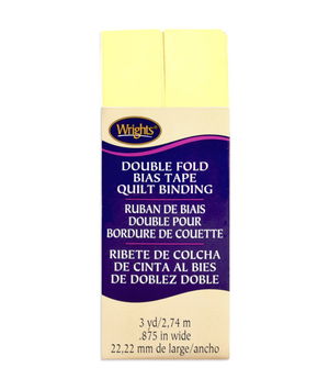 Wrights 7/8 inch Baby Maize Double Fold Bias Tape Quilt Binding - 3 Yards