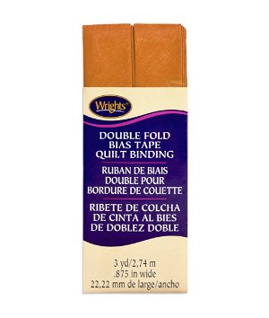 Wrights 7/8 inch Carrot Double Fold Bias Tape Quilt Binding - 3 Yards