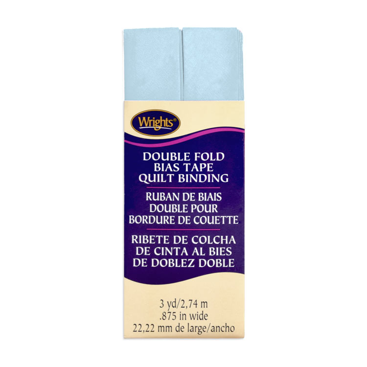 Wrights 7/8" Blue Double Fold Bias Tape Quilt Binding - 3 Yards