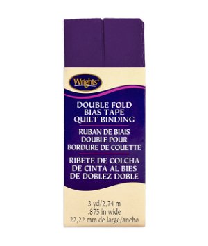 Wrights 7/8 inch Plum Double Fold Bias Tape Quilt Binding - 3 Yards