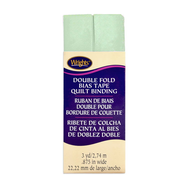 Wrights 7/8" Seafoam Double Fold Bias Tape Quilt Binding 3 Yards