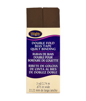 Wrights 7/8 inch Mocha Double Fold Bias Tape Quilt Binding - 3 Yards