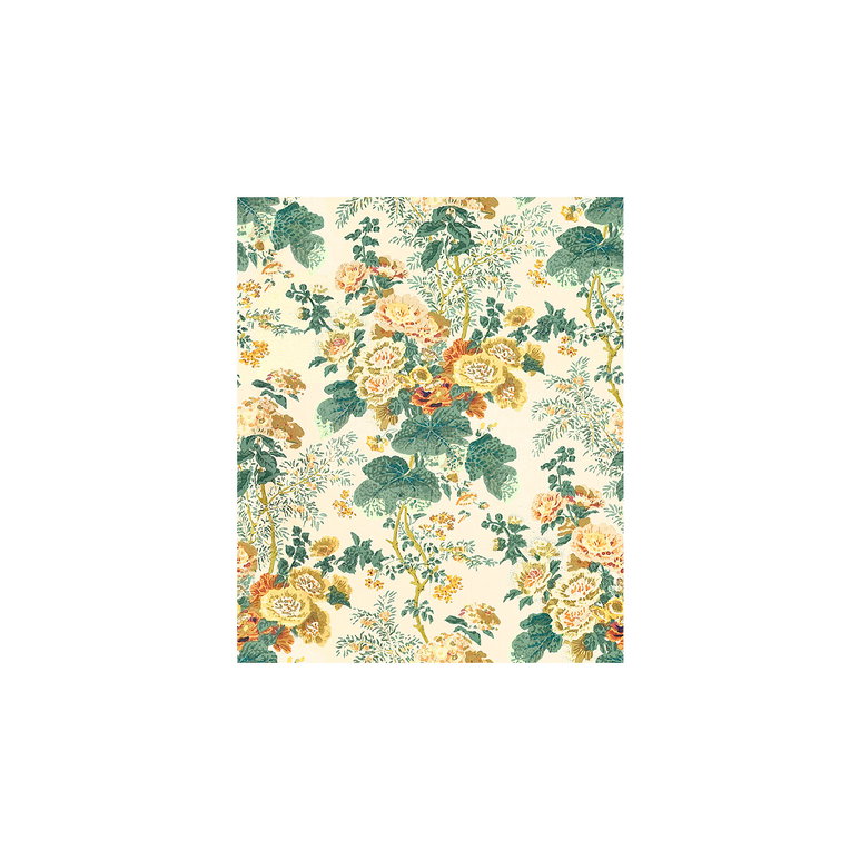 Lee Jofa Hollyhock Hand Block Cotton Yellow Fabric