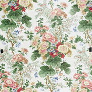 Lee Jofa Hollyhock Hand Block Cotton White/Coral Fabric