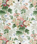 Lee Jofa Hollyhock Hand Block Cotton White/Coral Fabric
