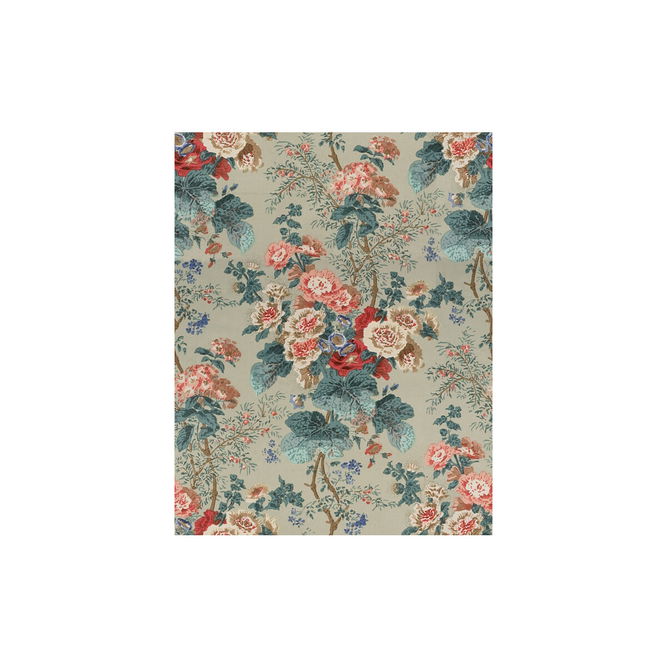 Lee Jofa Hollyhock Hand Block Cotton Green Fabric
