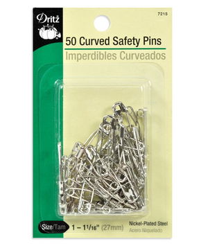 Dritz 50 Curved Safety Pins - Size 1