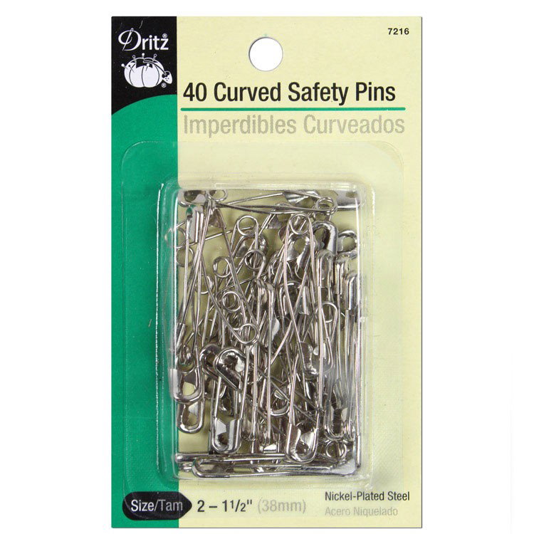 Dritz 40 Curved Safety Pins - Size 2