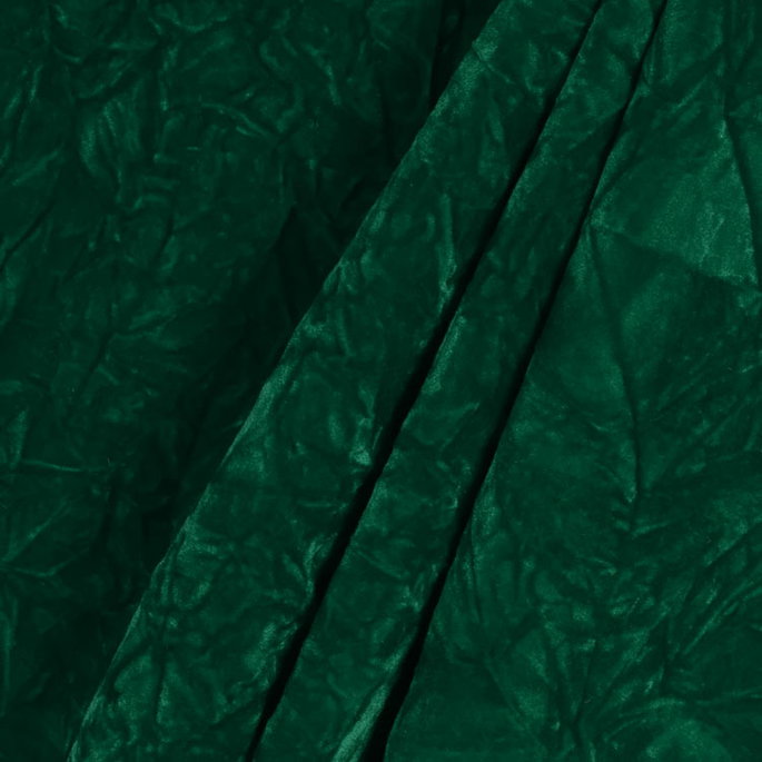 Emerald Green Crushed Flocked Velvet Fabric image 2 of 2