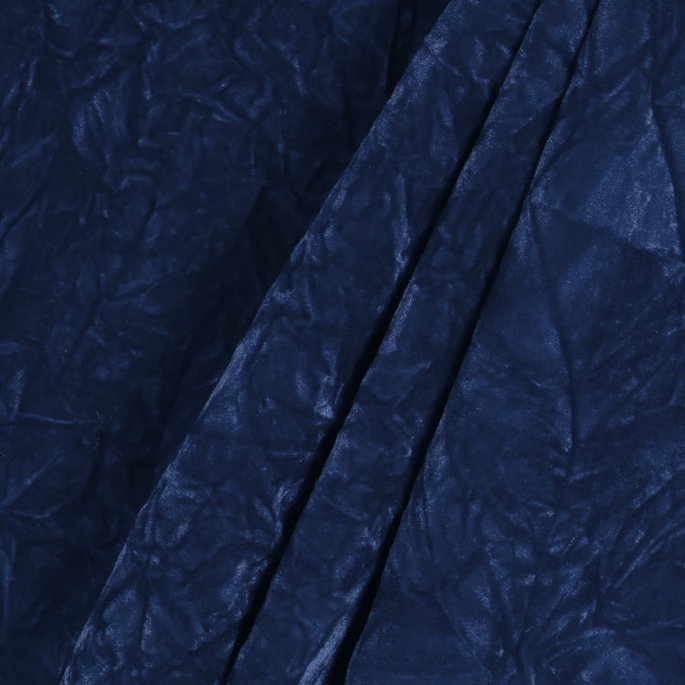 Navy Blue Crushed Flocked Velvet Fabric image 2 of 2