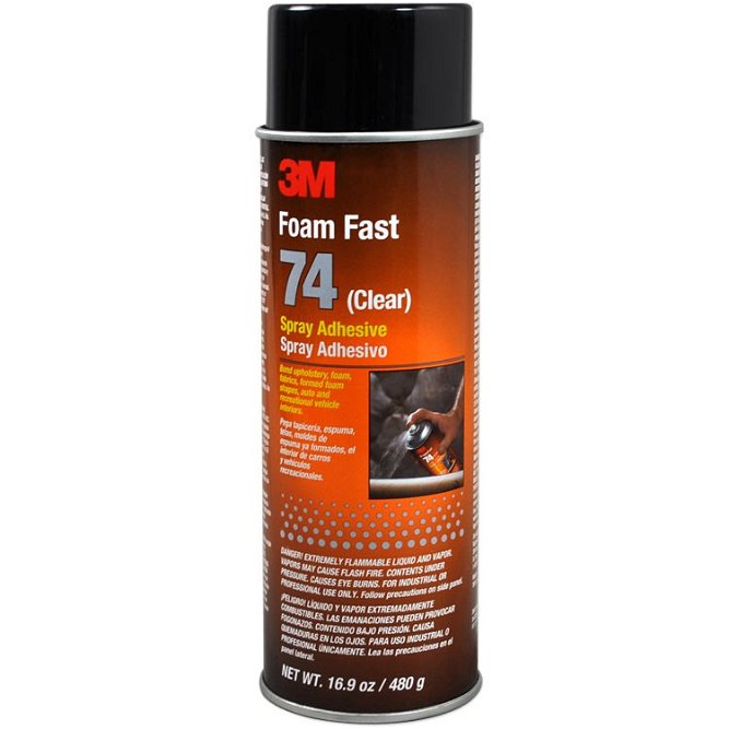 3M Foam Fast 74 Spray Adhesive Clear - 16.9 Oz