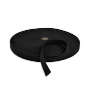 1" Black Cotton Webbing