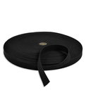 1" Black Cotton Webbing