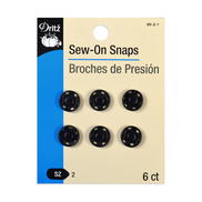 Dritz 6 Black Sew-On Snaps
