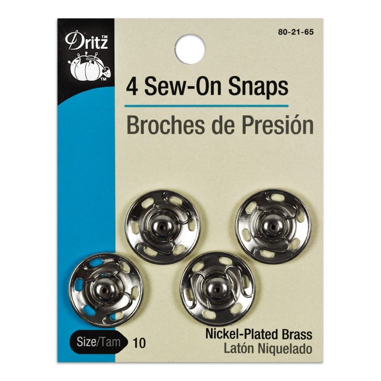 Dritz 4 Sew-On Snaps -Size 10