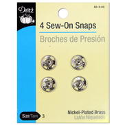 Dritz 4 Sew-On Snaps - Size 3