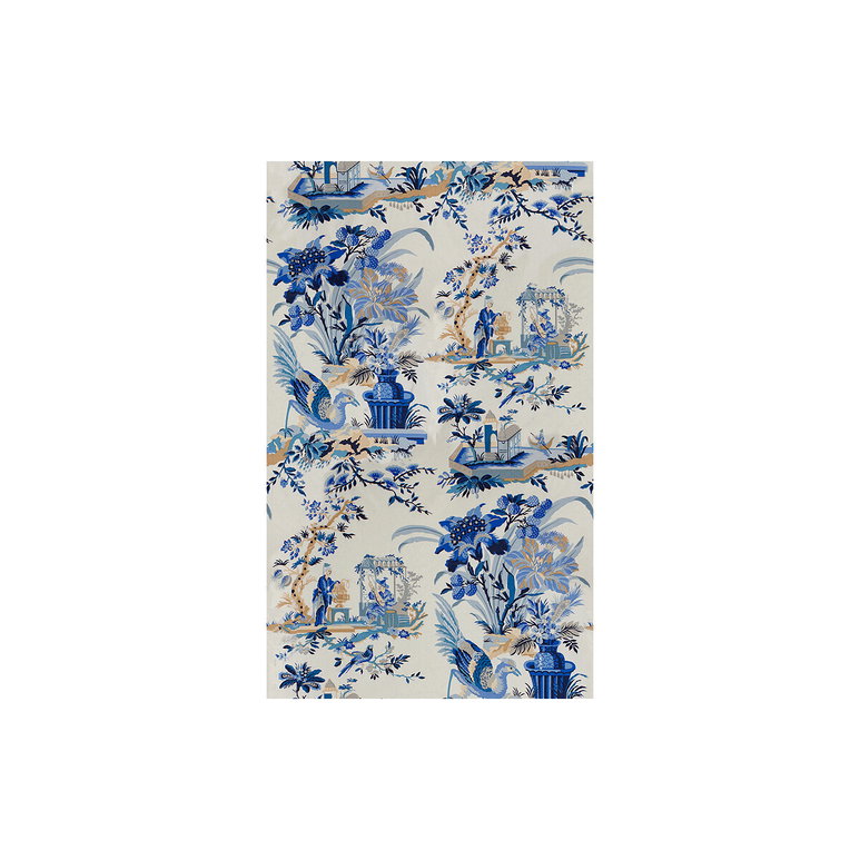 Brunschwig &amp; Fils Le Lac Blue/White Fabric