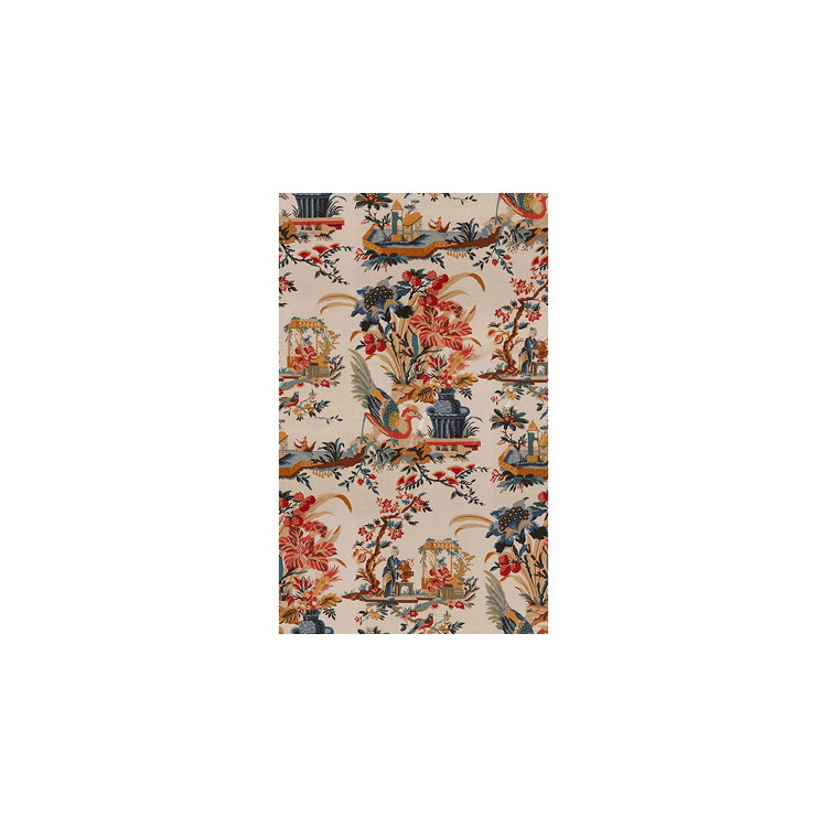 Brunschwig &amp; Fils Le Lac Red/Blue Fabric