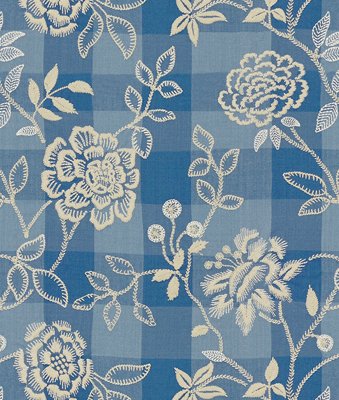 Brunschwig & Fils Kinevine Embroidery French Blue Fabric