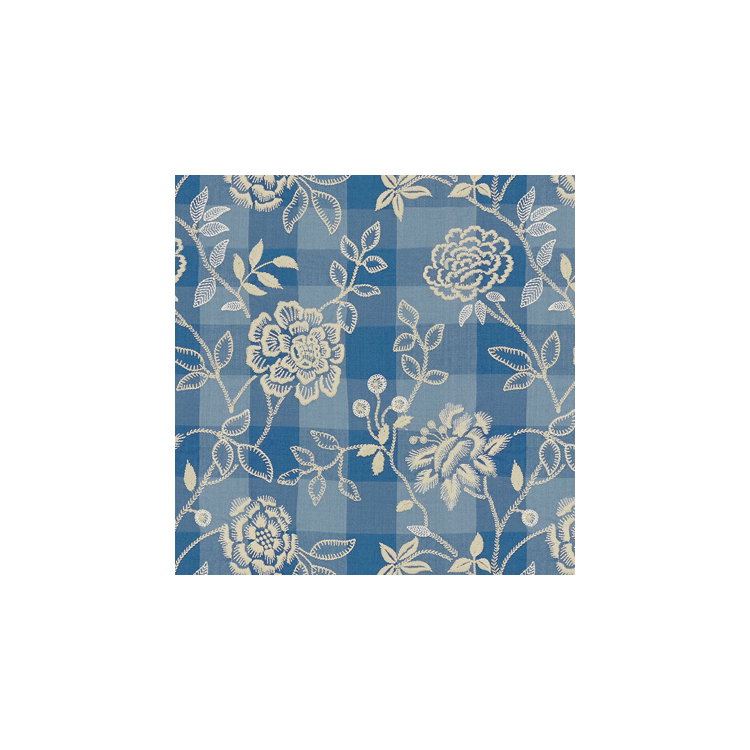 Brunschwig &amp; Fils Kinevine Embroidery French Blue Fabric