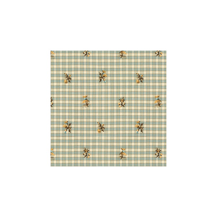 Brunschwig &amp; Fils La Seyne Fleuri Aqua Fabric