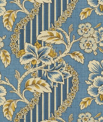 Brunschwig & Fils Bois De Rose Blue/Gold Fabric