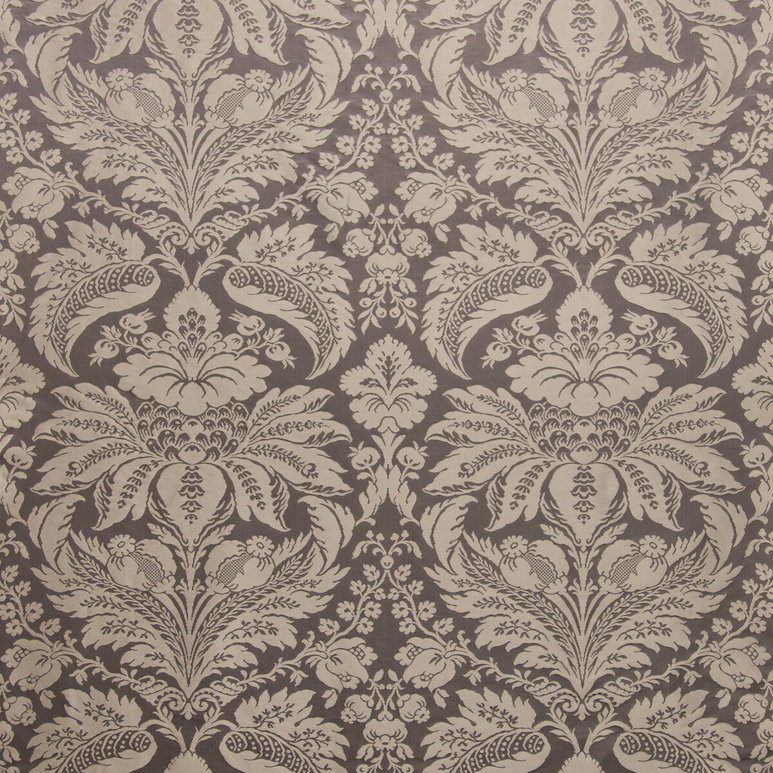 Brunschwig &amp; Fils Damask Pierre Charcoal Fabric
