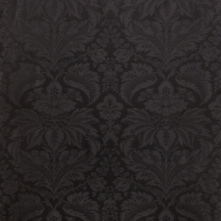 Brunschwig &amp; Fils Damask Pierre Black Fabric