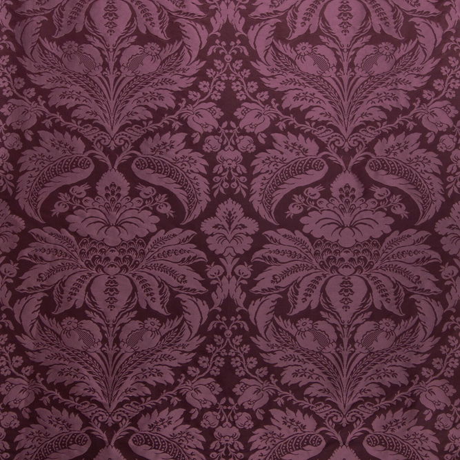 Brunschwig &amp; Fils Damask Pierre Eggplant Fabric