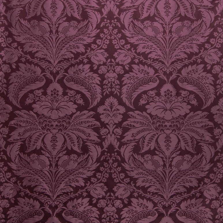 Brunschwig &amp; Fils Damask Pierre Eggplant Fabric