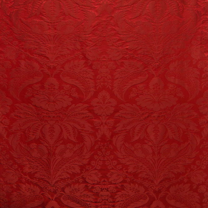 Brunschwig &amp; Fils Damask Pierre Red Fabric