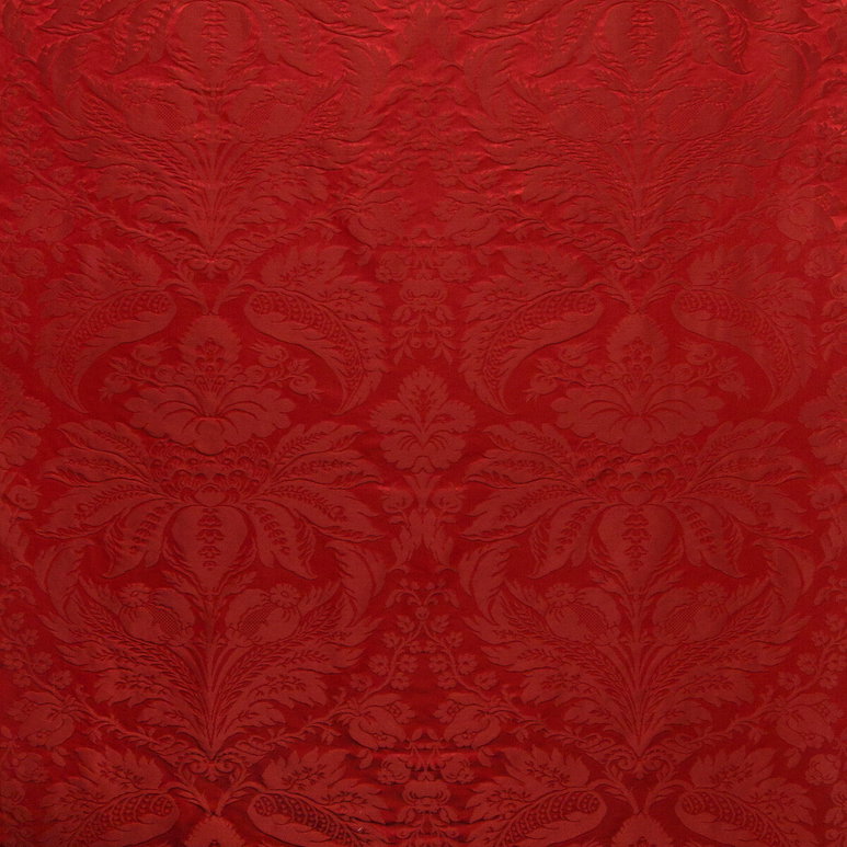 Brunschwig &amp; Fils Damask Pierre Red Fabric