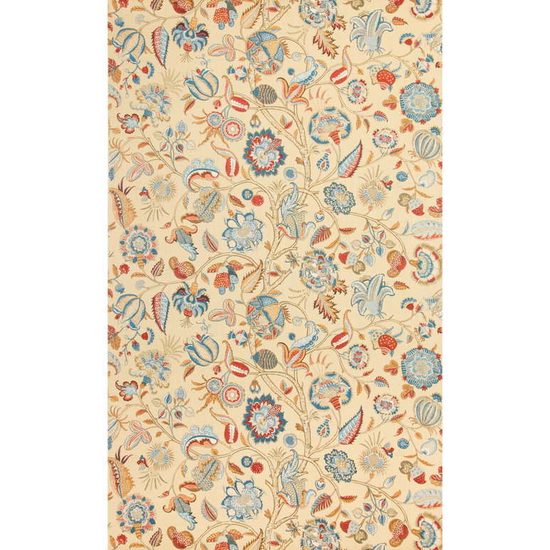 Brunschwig &amp; Fils Aravali Currant/Blue Fabric