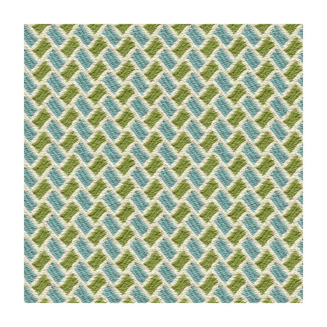 Brunschwig &amp; Fils New Briquetage Aqua/Lime Fabric