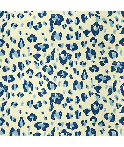Brunschwig & Fils Tonga Leopard Blue Fabric