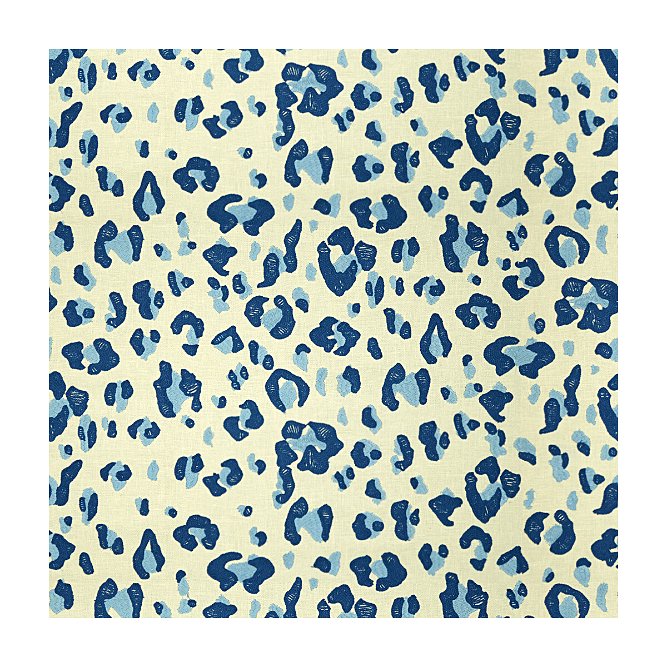 Brunschwig &amp; Fils Tonga Leopard Blue Fabric