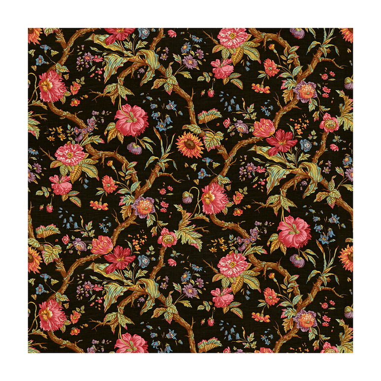 Brunschwig &amp; Fils Arbre Fleuri Chocolatelat Fabric