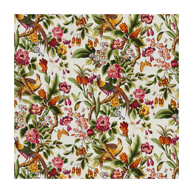 Brunschwig &amp; Fils Pheasans Orange Fabric