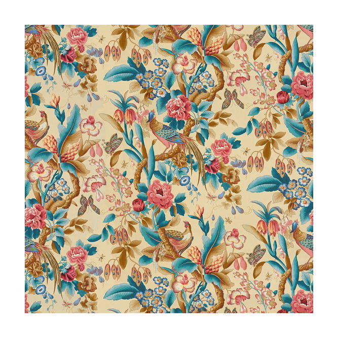 Brunschwig &amp; Fils Les Faisans Creme Fabric