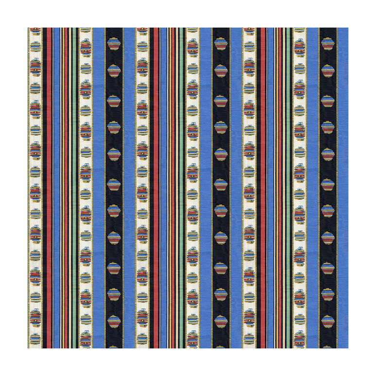 Brunschwig &amp; Fils Rayure Moire Bleu Fabric