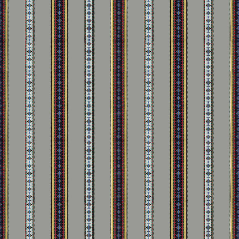 Brunschwig &amp; Fils Rayure Broderie Gris Fabric