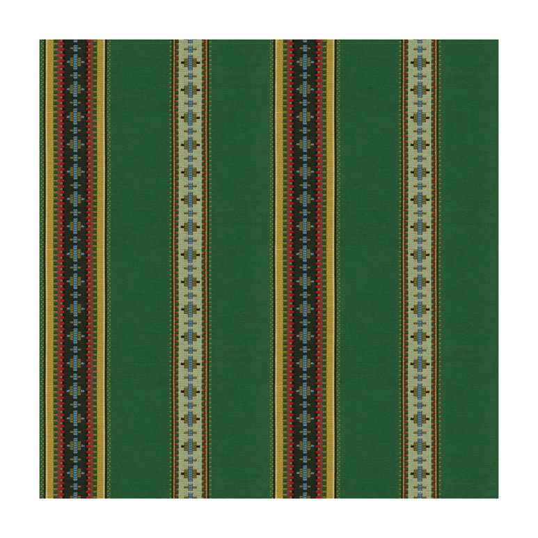 Brunschwig &amp; Fils Rayure Broderie Vert Fabric