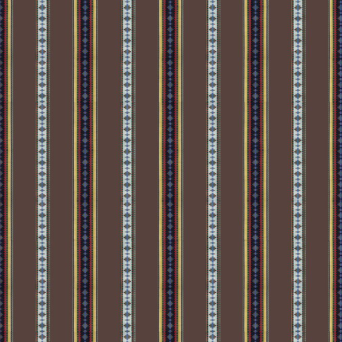 Brunschwig &amp; Fils Rayure Broderie Brun Fabric