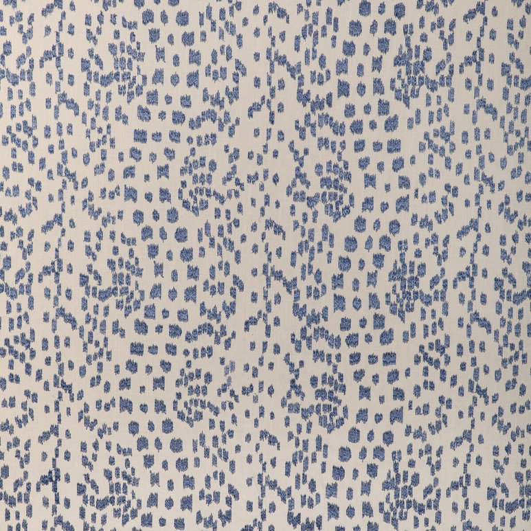 Brunschwig &amp; Fils Les Touches Embroidery Canton Blue Fabric