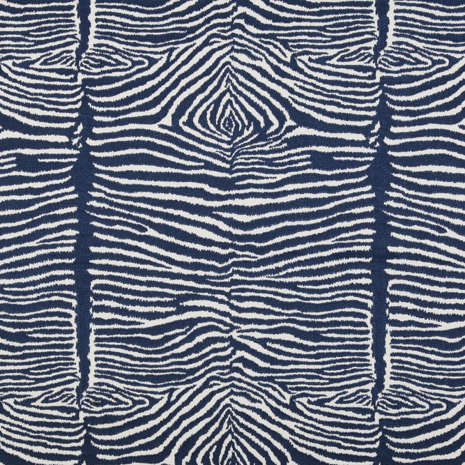 Brunschwig &amp; Fils Le Zebre Embroidery Navy Fabric