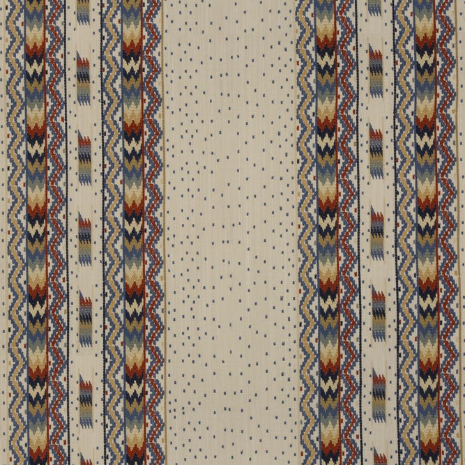 Brunschwig &amp; Fils Talakona Stripe Red/Blue Fabric