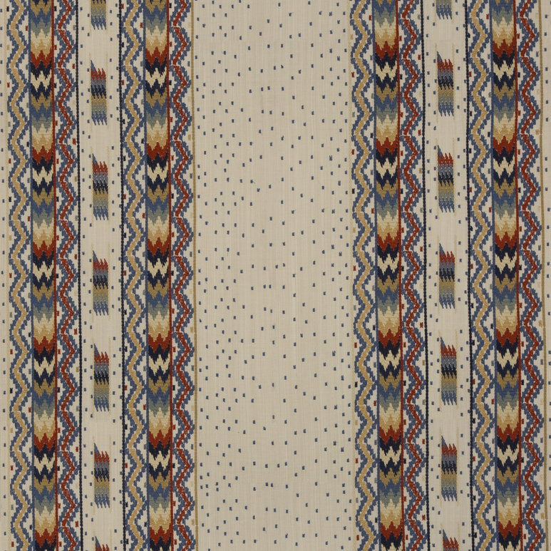Brunschwig &amp; Fils Talakona Stripe Red/Blue Fabric