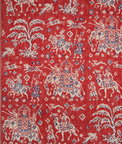 Brunschwig & Fils Aralam Print Flame/Cadet Fabric