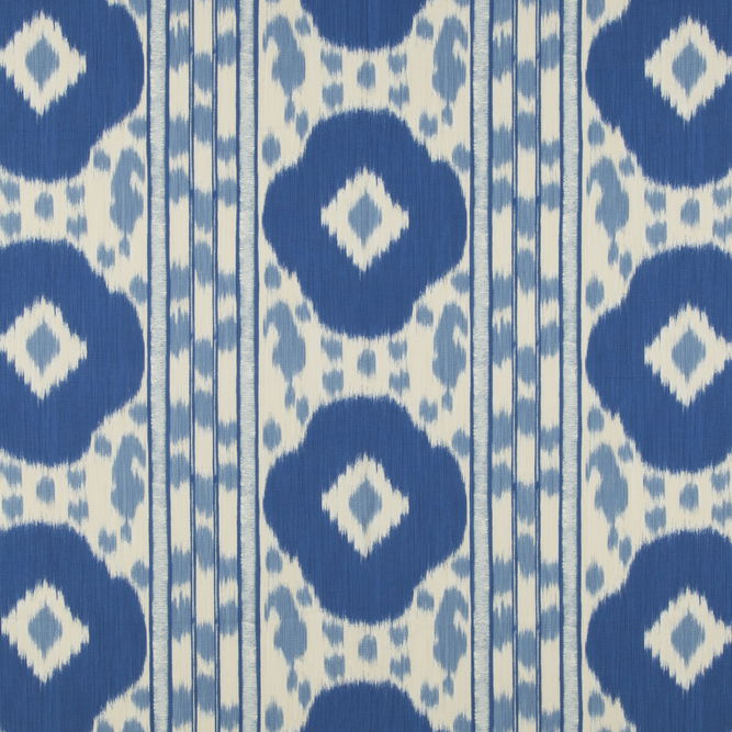 Brunschwig &amp; Fils Varkala Print Navy/Sky Fabric